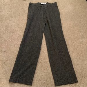 MaxMara Virgin Wool Silk Blend Gray Tweed Trousers